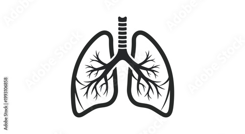 Stylized illustration of human lungs and trachea
