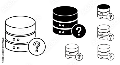 Stacked Database Icons Representing Data Storage and Servers for Technology Concept.