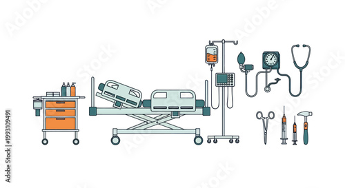 Medical equipment hospital tools and supplies.