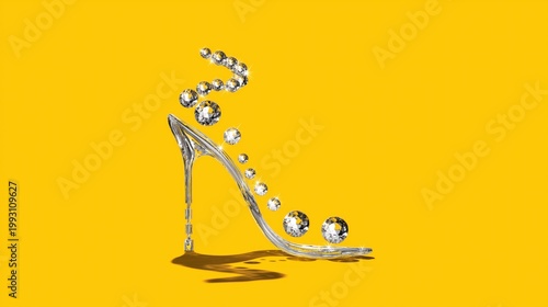 Glamorous silver stiletto shoe with gemstone swirls