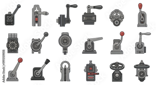 Industrial Machine Control Lever Handles.