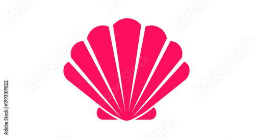 Pink seashell icon symbol object.