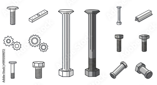 Bolts and screws metal hardware.