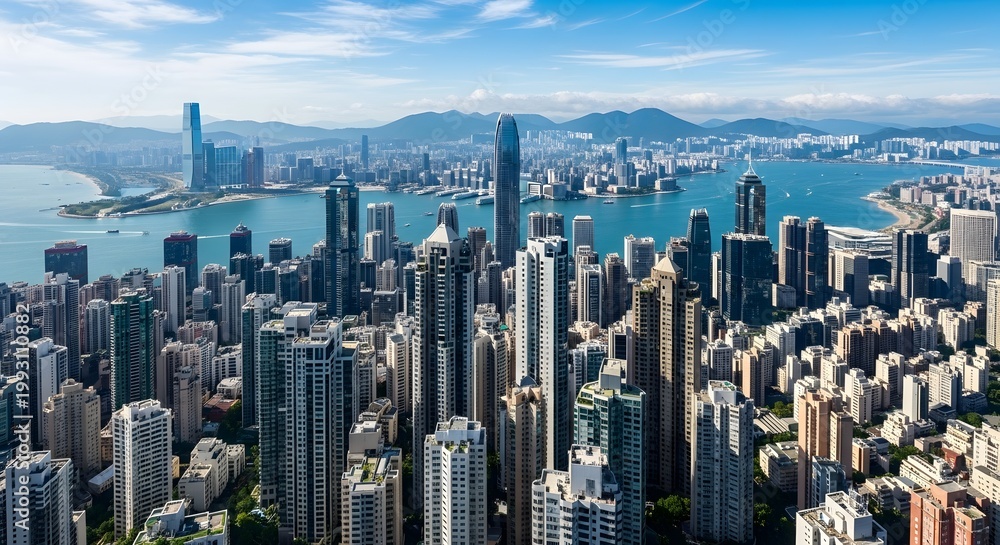 Fototapeta premium Hong kong skyline a breathtaking view of modern architecture and natural beauty