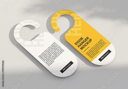 Door Hanger Mockup, two sides