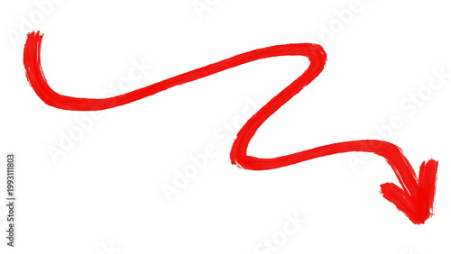 Hand drawn red squiggly arrow pointing down indicating loss