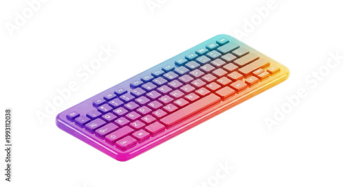 Vector illustration of gradient glitter computer keyboard on a transparent background