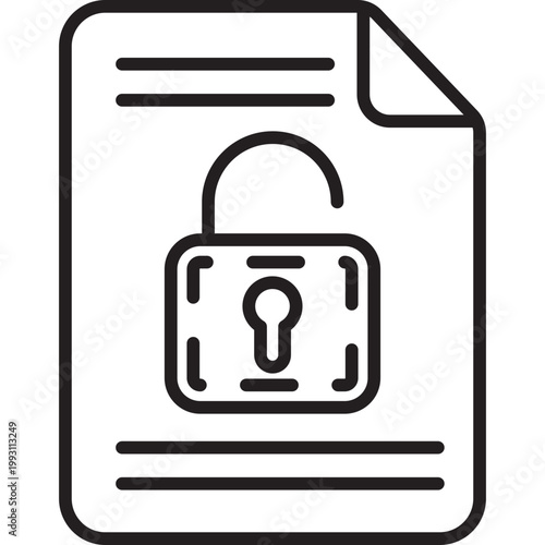 File Unlock Vector Icon