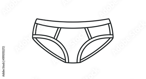 Men's Underwear Briefs Outline Vector Icon Illustration