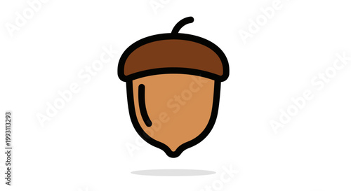 Simple acorn icon with brown cap and light brown body.