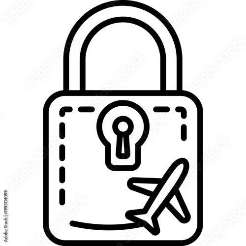Travel Lock Vector Icon