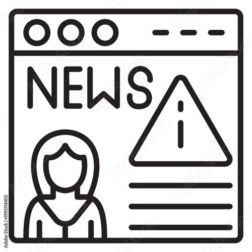 Fake News Warning Vector Icon