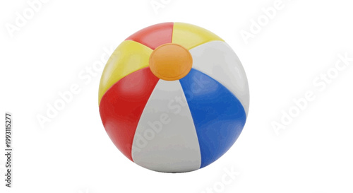Vector illustration of colorful inflatable beach ball on a transparent background