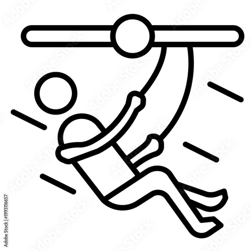 Zip Line Vector Icon