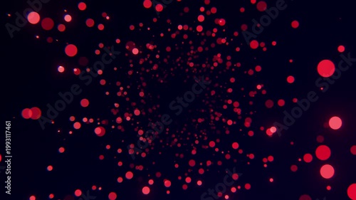 Red Particles Flying Toward Camera Loop Background