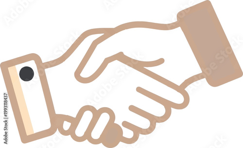 Handshake icon, business partnership symbol, agreement handshake, vector handshake