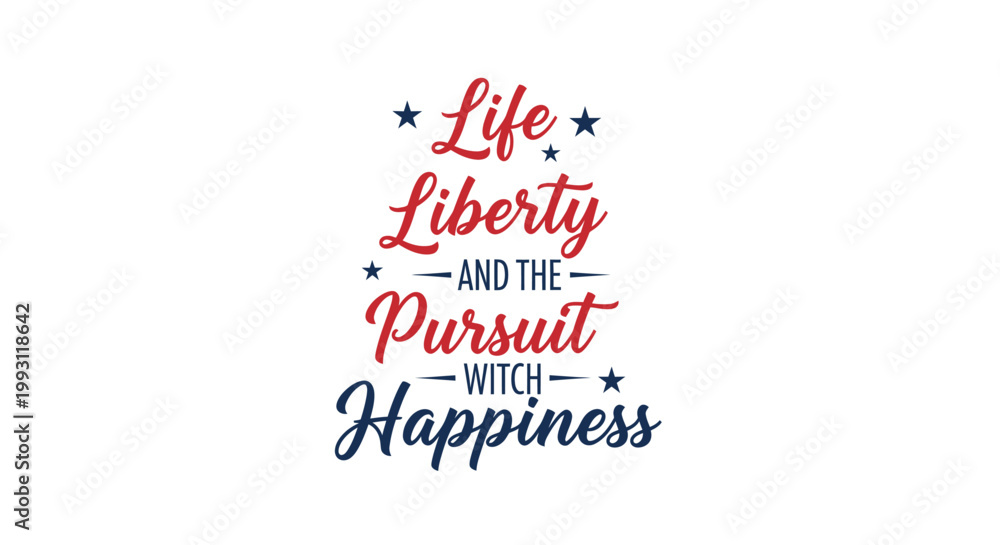 Fototapeta premium American Patriotic Quote Typography Design.