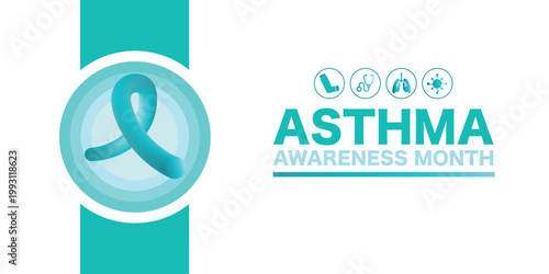 vector graphic of asthma and allergy awareness month good for asthma and allergy awareness month celebration. flat design. flyer design.flat illustration.	