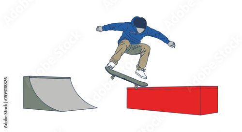 Teenager performing skateboard trick aerially.