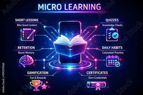 Micro Learning Concept with Digital Book and Mobile Education for Online Training and Skill Development