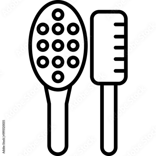 Hair Brush Set Vector Icon