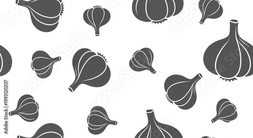 Onion pattern vector illustration with various sizes and orientations flat design