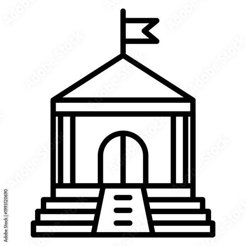 Embassy Building Vector Icon