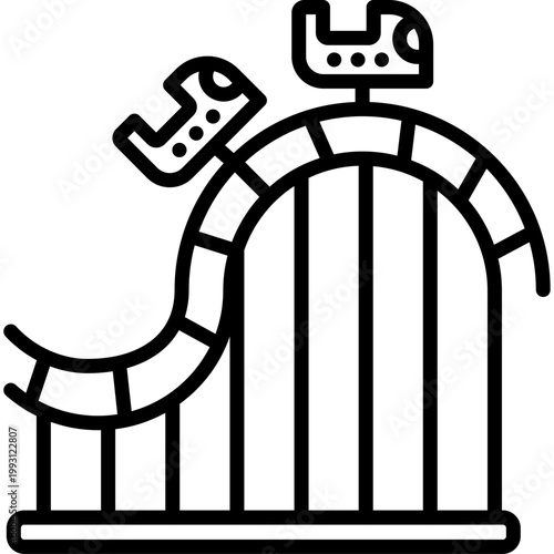 Roller Coaster Vector Icon