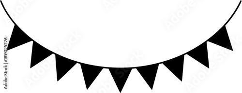 Curved Triangle Bunting Flag Garland for Party Decoration