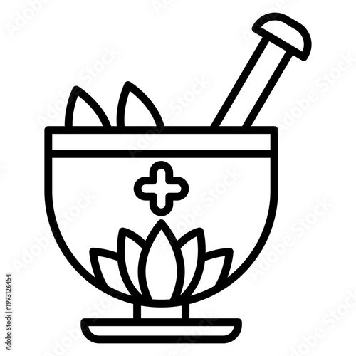Ayurvedic Medicine Vector Icon