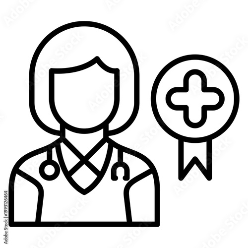 Certified Practitioner Female Vector Icon