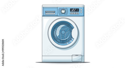 Washing Machine Front View Appliance.