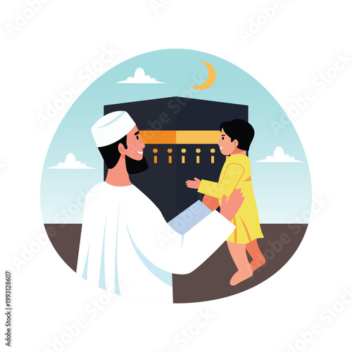 Father lifting a child vector concepts illustration eps file