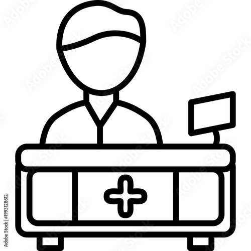 Clinic Reception Vector Icon