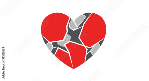 Broken heart with star inside.