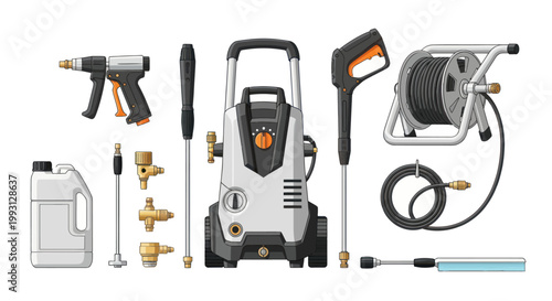 Pressure Washer Cleaning Equipment Tools.