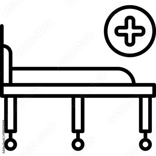 Emergency Stretcher Vector Icon