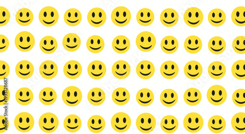 Yellow Smiley Faces Emotions Symbols.