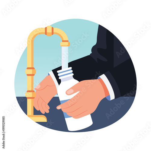 Hand pouring zamzam vector concepts illustration eps file