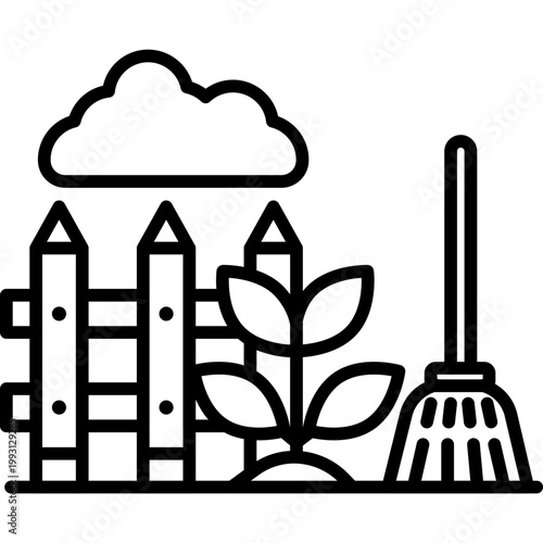 Backyard Cleaning Vector Icon