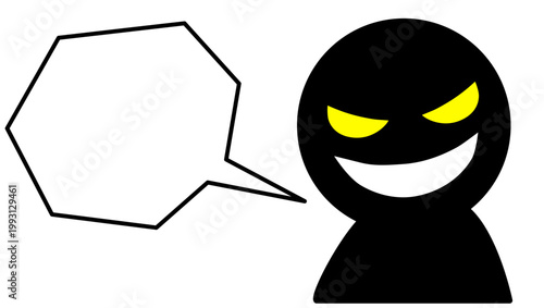 悪者と吹き出しのセット