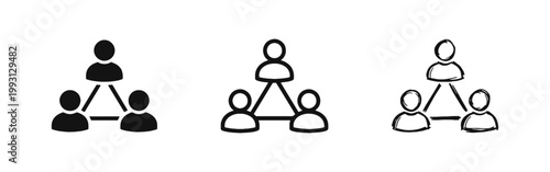 Teamwork and People Network Icon Set - Community and Social Connection Concept
