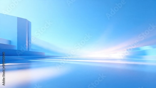 Abstract blue architectural space