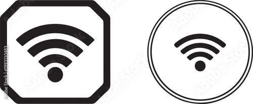  Premium WiFi symbol. Modern wireless network icon in minimal geometric style