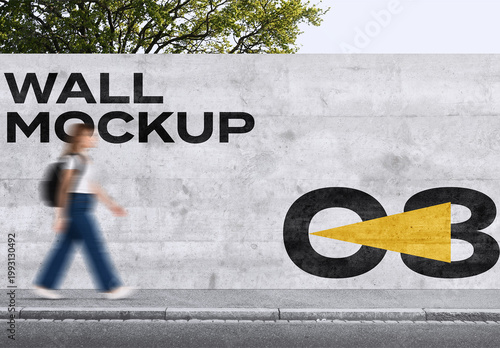 Exterior Street Outdoor Wall Mockup