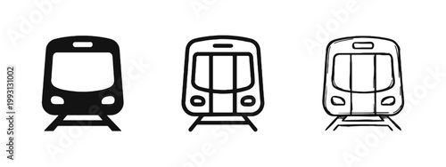 Subway Train Metro Public Transport Front View Icons