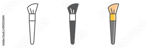 Makeup brush line icon, makeup and cosmetic, angled brush sign, vector graphics, a linear pattern on a white background.