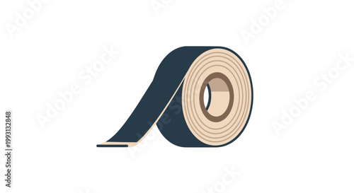 A roll of dark blue adhesive tape with a strip peeling off.