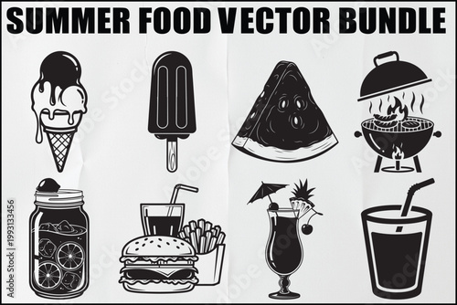Summer Food Vector Bundle Illustration Graphic Design