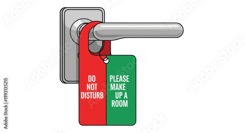 "Do Not Disturb" and "Please Make Up a Room" hotel door hanger.